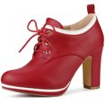 thumbnail image 1 of BLISSFUL STEP Bottines à Talon Bloc Haut à Plateforme à Bout Rond pour Femmes, 1 of 7