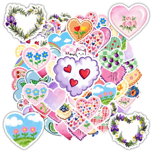 35pcs-100pcs Heart Stickers Floral Cute Stickers Animal Stickers for Laptops Notebooks Suitcases