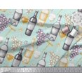 thumbnail image 3 of Soimoi Poly Georgette Fabric Grapes,Wine Glass & Bottle Decor Fabric Printed Yard 52 Inch Wide, 3 of 3