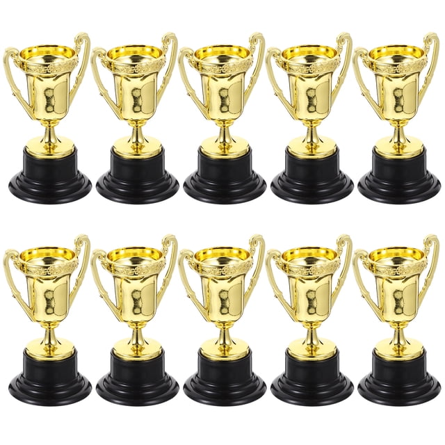 MasteelfCA 10 Pcs Trophées de Récompense en Plastique Trophée d'Or Gobelets Récompense Fournitures de Récompense Scolaires