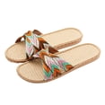 thumbnail image 2 of Kcodviy Chaussures Pantoufles en Lin Plage Pantoufles Léopard Pantoufles Femmes Sandales d'Été Sandales à Enfiler Maison Pantoufles Bottes Femmes Hommes pour Femmes Pantoufles à Semelle Rigide pour Femmes Sandales Chaussures de Sol Sandale pour Femme, 2 of 6