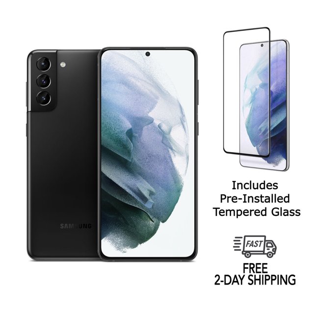 Refurbished Samsung Galaxy S21+ Plus 5G G996U (Fully Unlocked) 128GB Phantom Black with Screen Protector