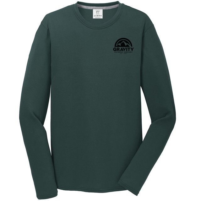 Gravity Outdoor Co. Performance Long Sleeve Shirt - Dark Green - Black Logo - XL