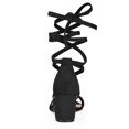 thumbnail image 2 of BLISSFUL STEP Women's Open Toe Lace Up Mid Chunky Heeled Sandals, 2 of 7