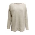 thumbnail image 4 of Mrat Chandail de Noël pour Femme, Mode, Rayé, à Blocs de Couleur, Court, Tricoté, Hauts pour Femmes, Automne, P-89, Beige, P, 4 of 5