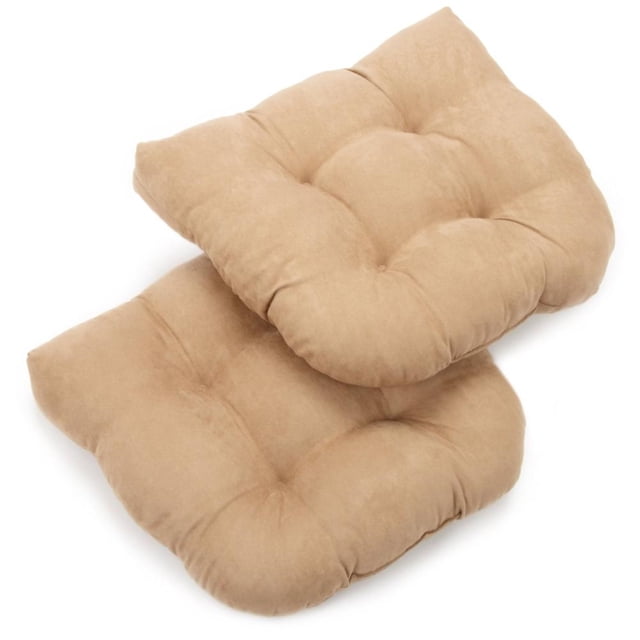 Coussin de Chaise de Salle à Manger Capitonné en Microsuède en Forme de U de 19 Po (Ensemble de 2)