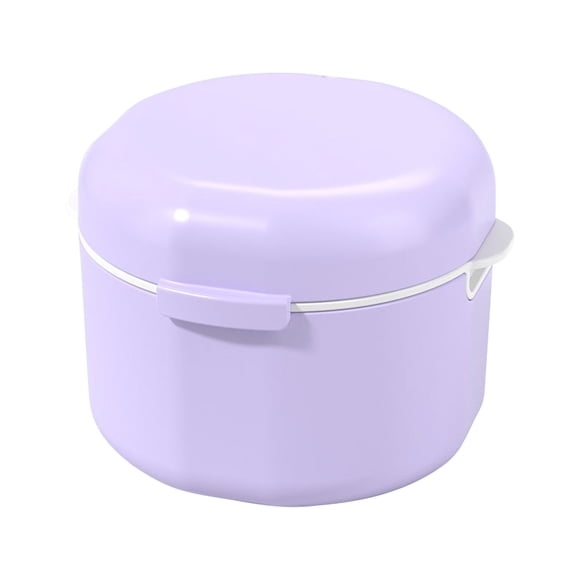 ABPWLY Denture Sleeve Box Double Layer Retainer Storage Container Hollow Drain Food Grade Portable Dry Wet Separation Cleaning Case With Cover Multuse Travel Size 3.5x3.8x3 Inch