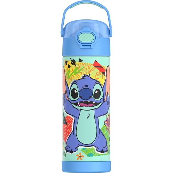 Bouteille isotherme Thermos Kids Funtainer en acier inoxydable de 470 ml avec bouchon à bec verseur, Stitch