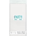 thumbnail image 3 of Unique Industries' White Rectangular Plastic Tablecloth, 54" x 108", 3 of 3