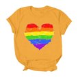 thumbnail image 4 of JIRNDf T-Shirt pour Femmes Hauts Tendance Été Imprimé Floral Col Rond Décontracté Manches Courtes Confortable Stylé Mignon T-Shirts Graphiques pour Femmes Chemises Jaune TG, 4 of 4