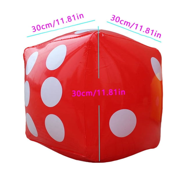 TIELUTT Inflatable Dice Set 12 Inchi Muiltcolor for Floor Games and Pool Party 55 65 75 85 Cm 12er Pack 60 X 60cm