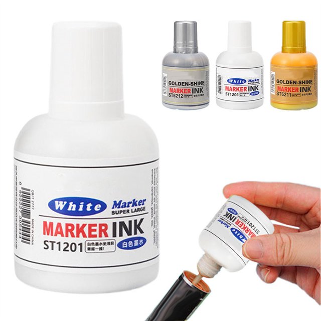 Gold Silver White High Gloss Oily Marker Ink Refiller Can Replace Ink 20ml