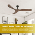 thumbnail image 4 of Hinkley Swell 60" Matte Black Ceiling Fan with Walnut Blades and HIRO Control, 4 of 7