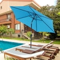 thumbnail image 2 of Outsunny Parasol de Terrasse Rond 8,5 Pi en Aluminium Bleu, 2 of 10
