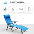 thumbnail image 4 of Outsunny Chaise Longue Extérieure Inclinable Pliante et Réglable Robuste - Ensemble de 1, Bleu, 4 of 10