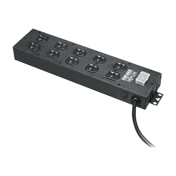Waber-by-Tripp Lite 10-Outlet Industrial Power Strip, 15-ft. Cord, Large Plug Sp