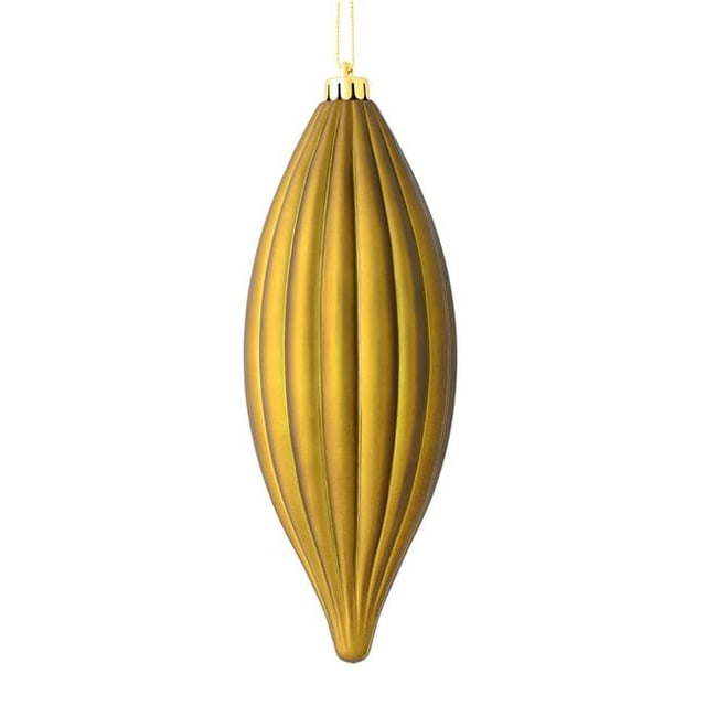 Vickerman M183214M 8 in. Olive Matte Line Finial Ornament 4 per Bag