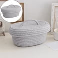 thumbnail image 2 of Oval Baskets With Lids Decorative Baskets With Lids Organizing Natural Cotton Rope Lidded Baskets With Handles Storage Baskets With Lid for Daily Household Storage and Travel Storage, 2 of 4