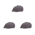 thumbnail image 3 of QualitChoice Man Flat Cap Portable Reusable Adjustable Breathable Gentleman Hat Berets Light Grey 3Set, 3 of 6