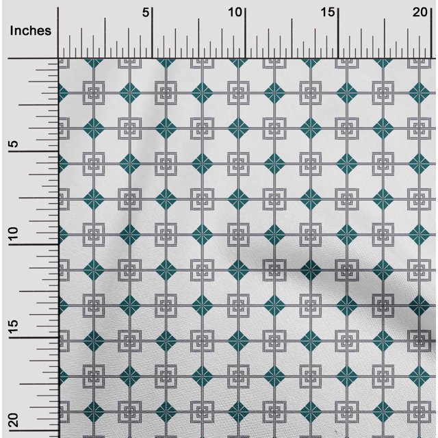 oneOone Cotton Flex Fabric Square & Triangle Geometric Print Sewing Fabric BTY 40 Inch Wide