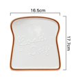 thumbnail image 4 of Creative Ceramic Toast Shaped Dinner Plate Porcelain Bread Salad Dessert Plate Morning Dish for Kitchen Party Restaurant Coffee, 4 of 8