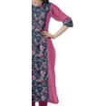 thumbnail image 3 of Moomaya Tunique Droite à Col en V pour Femmes, Manches Roulées, Kurta en Coton Imprimé, 3 of 6