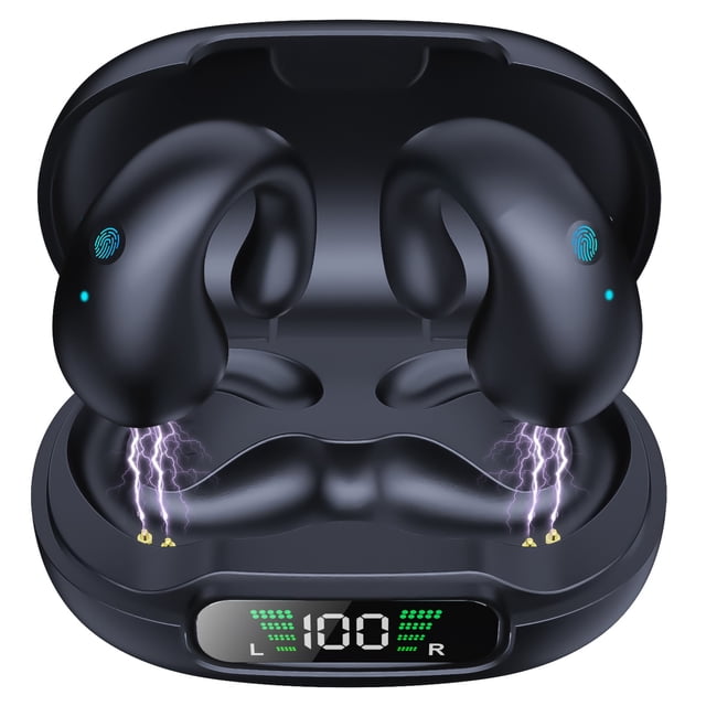 Bluetooths Earbuds, 3D HiFi Stereo Over Ear Headphones with Charging Case, Touch Control Wirelessly Earphones Noise Reduction for Workout Running Gym