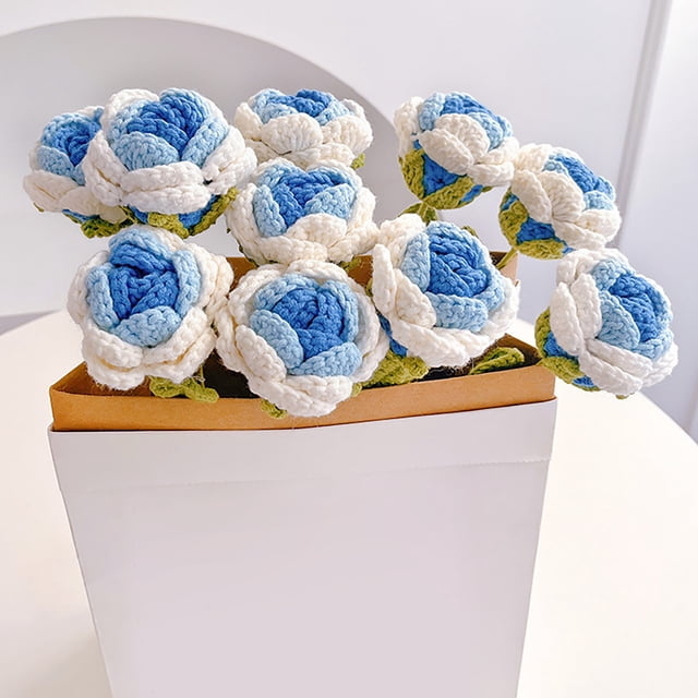 Clearance! Handwoven Eternal Flower Gradual Rose Imitation Flower Woolen Thread Hooked Finished Flower Bundle As A Girlfriend And Girlfriend Cheap Items Liquidation Pallets #86