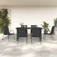 thumbnail image 1 of vidaXL 7 Piece Garden Dining Set Black Steel and Textilene, 1 of 5