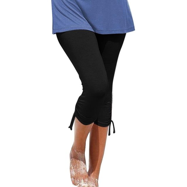 Birdeem Womens Summer Casual Drawstring Solid Cropped Pants