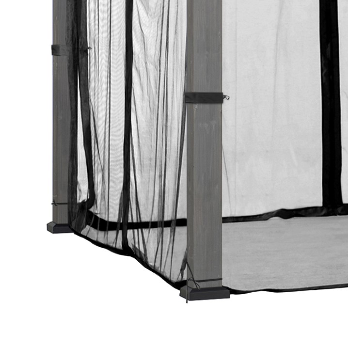 Sunjoy Panneaux de moustiquaire de rechange , 4 panneaux résistants à l'eau pour pergola de 3 m x 3,6 m, protection de terrasse et de jardin