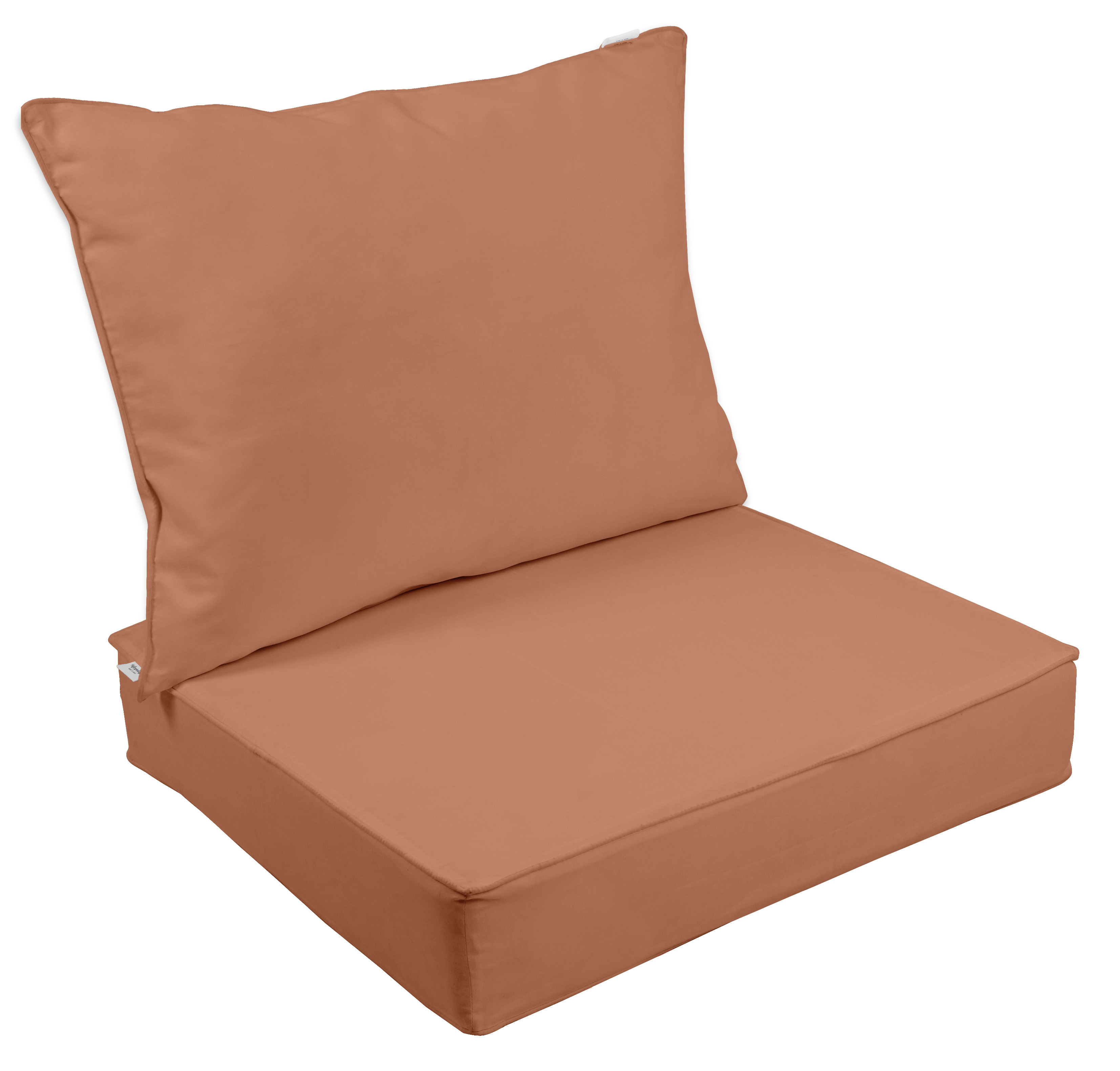 Vargottam Outdoor Deep Seat Patio Cushions Set 2pcs Seat Set All Weather Replacement Cushion Patio Seat And Back Cushion Set 25"x25"x5" Inches-Dusty Peach