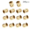 thumbnail image 3 of Wekity M2.5x3.8mm Female Thread Knurled Nuts,200PCS Hx5mm OD Brass Threaded Insert Embedment Nuts Hydraulic Welded Joint Injection Molding Assortment Kit for 3D Printing Injection Molding-0621, 3 of 5