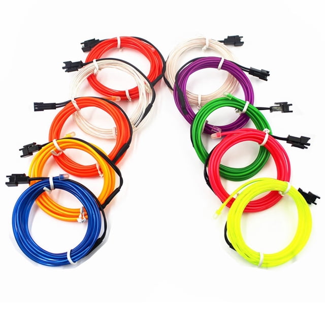 RubrumRose 16.4ft EL Wire Neon Lights Glowing Strobing Home Decor Light Party