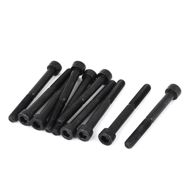 Unique Bargains 10 Pcs M6 x 55mm 25mm Long Partially Threaded Cap Point Hex Socket Screws Bolts