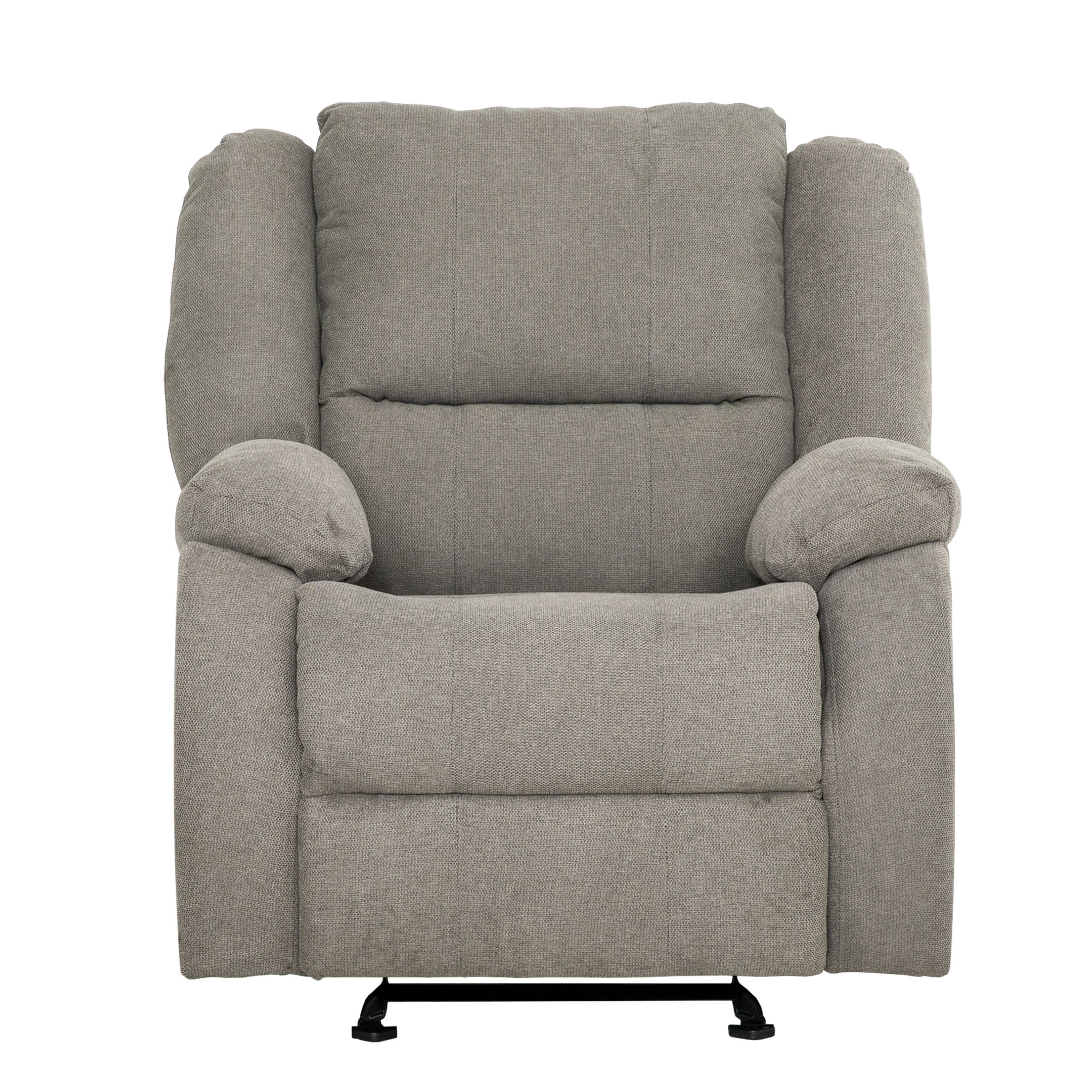 Fauteuil berçant inclinable Primo Amos – Fauteuil rembourré 36 po avec accoudoirs matelassés, mouvement berçant doux, tissu neutre – Pour salon