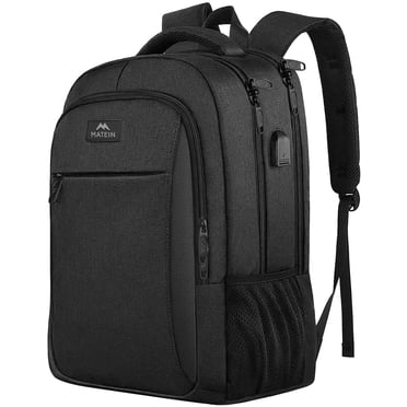 Matein 15.6inch Laptop Backpack, 32L Travel Backpack with USB Charging Port for Men Women, Black