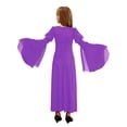 thumbnail image 2 of Doomiva Robe Renaissance Rétro à Manches Cloche pour Filles Enfants Costume Médiéval Halloween Cosplay Longue Robe Maxi Violet 12, 2 of 7