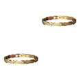 thumbnail image 1 of relayinert Stylish Textured Bracelet For Men Circulation With Magnets Magnetic Alloy Bracelets Magnetic Bracelet Gift gold 2Set, 1 of 6