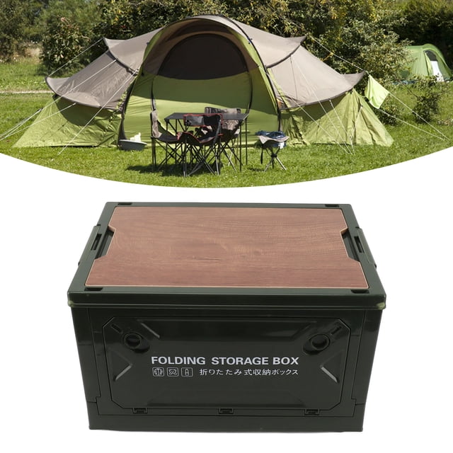 Collapsible Camping Storage Box, Multi Way Open Cover Design Storage Bin Strong Load Bearing Capacity Camping Box for for Daily Outdoor Camping Storage