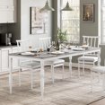 thumbnail image 4 of 71 Inch Rectangular Dining Table for 6, Rustic Farmhouse Kitchen Table with Large Tabletop, Long Wooden Dining Room Table with Heavy Duty Legs, Grey, 4 of 8