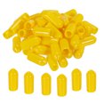 thumbnail image 1 of Unique Bargains 200 Pcs Capuchons d'Extrémité en Caoutchouc 6 mm Couvercle PVC Vinyle Protecteur de Filetage de Vis Capuchons Ronds pour Tablette en Fil Jaune, 1 of 5