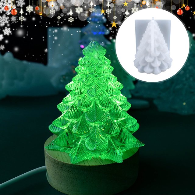 RKSTN Kitchen SuppliesDIY Christmas Tree Shape Candle Holder Silicone Mould Candle Holder Epoxy Resin Casting Mould Candle Holder Casting Mould Decorations for Home Kitchen Decor