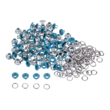 Unique Bargains Ensemble de 100 Oeillets Kit Oeillets Métalliques Oeillets 3 mm Outil à Oeillets pour Chaussures Vêtements Ceinture Sac Projet Bricolage, Bleu Ciel