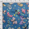 thumbnail image 3 of oneOone Polyester Spandex Medium Blue Fabric Butterflies Craft Projects Decor Fabric Printed By The Yard 56 Inch Wide-31, 3 of 5