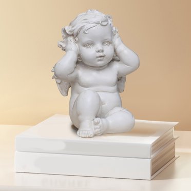 Amzcrzy Angel Sculpture European Vintage Do Old Resin with Wing Cute Little Decoration Garden Decoration Hotel Ornament Decorating Decorate Ornaments Home Decor Room Decor Dorm Decor
