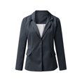 thumbnail image 3 of Innerwin Blazers Solid Color Women Cardigan Jacket Work Shawl Neck Slim Fit Business Jackets Dark Gray S, 3 of 7