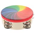 thumbnail image 1 of Tambourin Arc-en-Ciel avec Double Rangée, Instrument de Percussion à Main, 1 of 8
