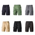 thumbnail image 4 of Mens Cargo Short Léger Ripstop Stretch Slim-Fit avant Plat Confort Draw-string Authentique Short d'Extérieur Classique avec Poches Latérales S-2XL Kaki, 4 of 6