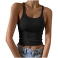 thumbnail image 1 of AherBiu Womens Tank Tops Ribbed Knitted Seamless Crop Tops Summer Basic Slim Fitted Stretchy Camisole, 1 of 6
